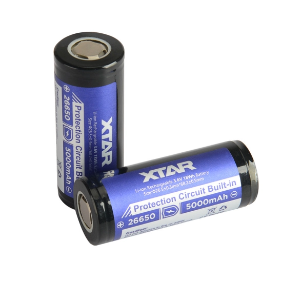 Baterija litijeva XTAR ICR26650 3.7V 26650 Li-Ion 5000mAh 