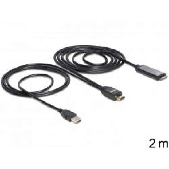 Kabel DELOCK, HDMI  M > IPad 30 pin M + USB-A M  2m 83280