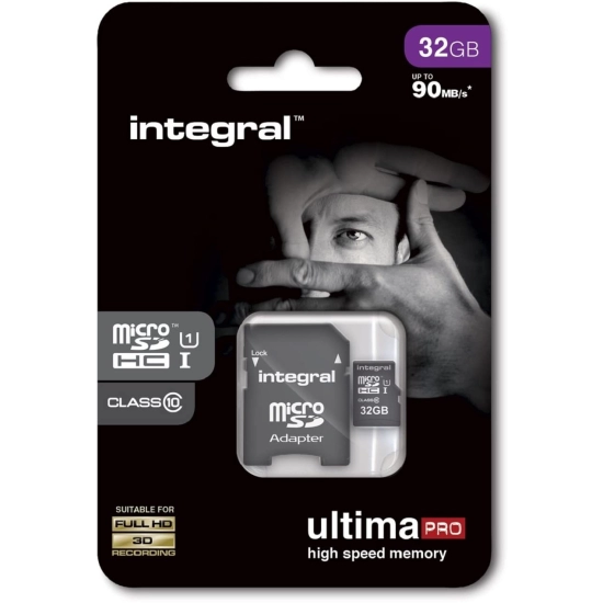 Memorijska kartica INTEGRAL UltimaPro, micro SDHC/XC, 32GB, INMSDH32G10-90U1, Class 10 UHS-I
