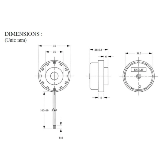 PIEZO BUZZER STALNI+PULS ton, 12VDC 