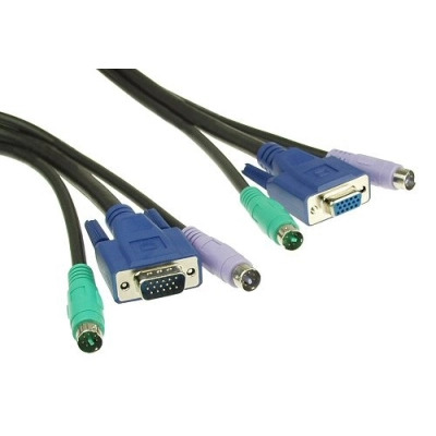 Kabel INLINE, KVM VGA (M) na 2xPS2 (M), 5m   - Video kabeli