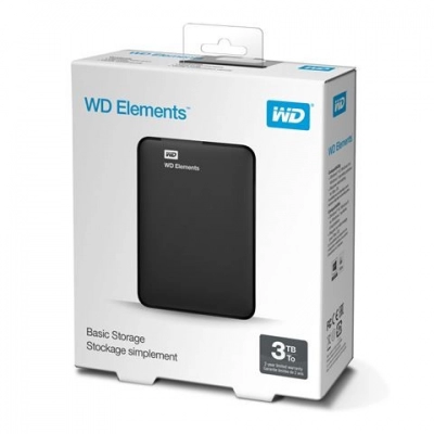 Tvrdi disk vanjski 3000 GB WESTERN DIGITAL Elements WDBU6Y0030BBK-WESN, USB 3.0, 5400 okr/min, 2.5incha   - POHRANA PODATAKA