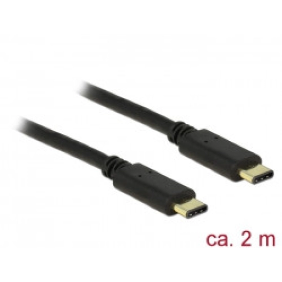 Kabel DELOCK 83332, USB C 2.0 (M) na USB C 2.0 (M), 2m
