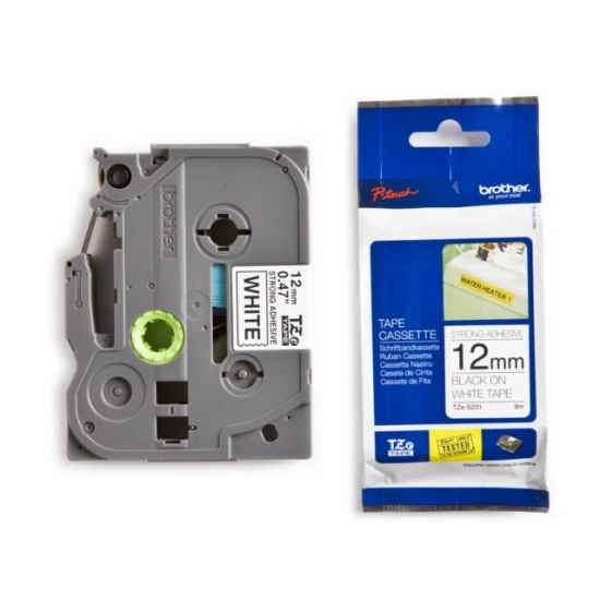 Traka BROTHER za P-touch, TZES231, 12mm, bijela/crna