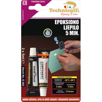 Ljepilo epoxy-dvokomponentno  2x5ml, E-362, Technicqll   - Ljepila