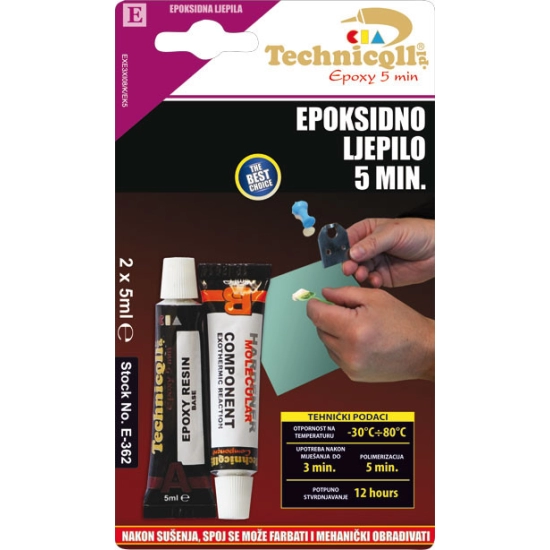 Ljepilo epoxy-dvokomponentno  2x5ml, E-362, Technicqll