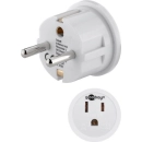 Utikač šuko adapter, šuko (M) na američka utičnica, s uzemljenjem, bijeli, GOOBAY 45351