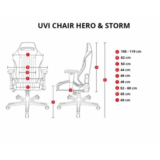 Gaming / uredska stolica UVI CHAIR Storm, 85kg, plava
