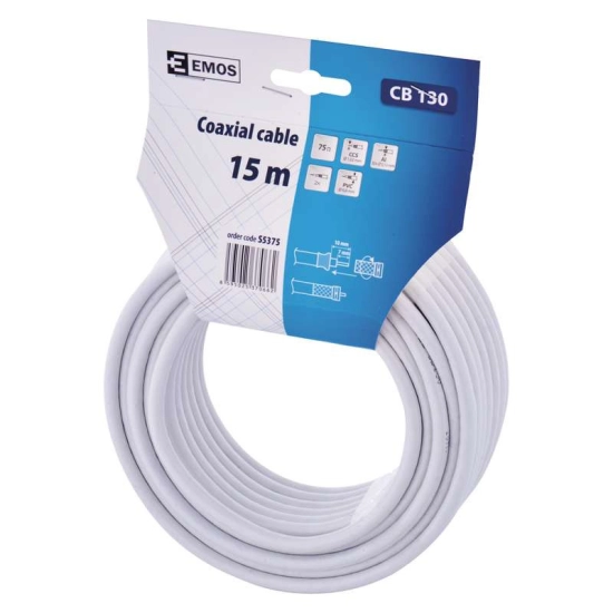 kabel koaks RG 6/U 75R, kolut 15m, Emos kabel koaks RG 6/U 75R, kolut 15m, Emos