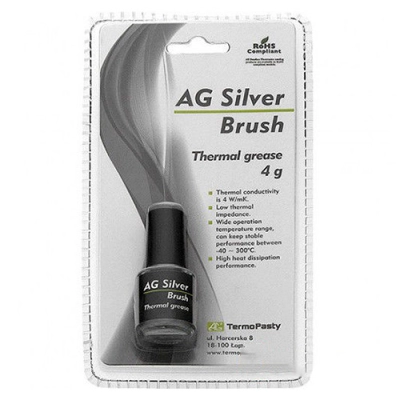 Silikonska pasta  4g, TERMOVODLJIVA, AG SILVER brush,AG Termopasty   - AG Termopasty