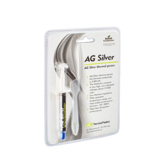 Silikonska pasta 3g, TERMOVODLJIVA, AG SILVER , AG Termopasty Silikonska pasta 3g, TERMOVODLJIVA, AG SILVER , AG Termopasty