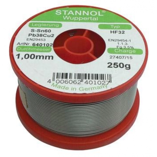 TINOL 1/4 kg  1mm, Stannol HF32 3,5%  640102