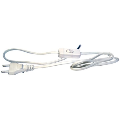 Kabel mrežni 2x0.75 EMOS, s prekidačem i utikačem, bijeli  