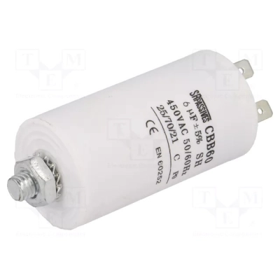 kondenzator za motor 6,0uF 450V ±5% CBB60E-6/450