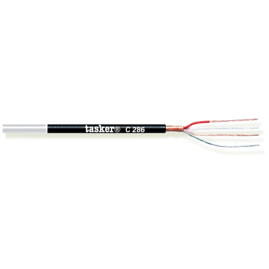 Kabel TASKER C286, mikrofonski, 2x0.22, crni