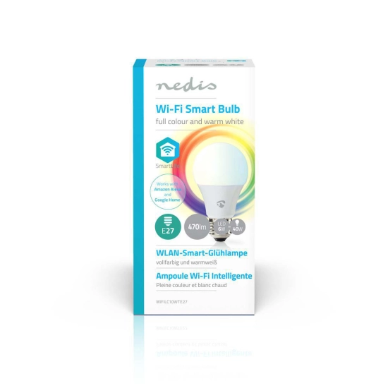 Žarulja LED E27 sa Wifi kontrolom, RGB-2700K, Nedis WIFILRC10E27