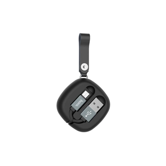 Kabel HOCO U33, uvlačivi, USB A (M) na USB micro B 2.0 (M), crni