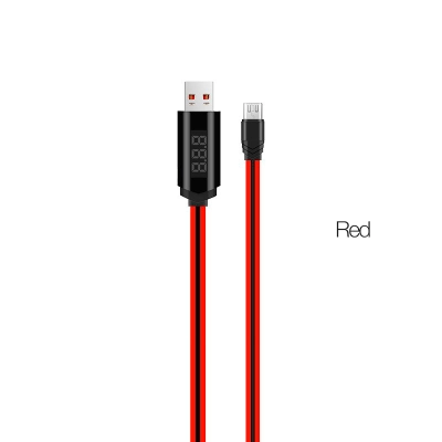 Kabel HOCO U29 LED displayed timing, micro, crveni