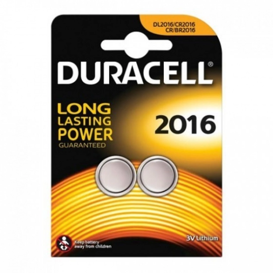 Baterija litijeva DL 2016,  Duracell - 2 komada !!