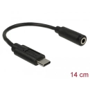 Adapter DELOCK, USB C (M) na 3.5mm Stereo Jack (Ž), 14cm