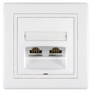 Kompjuterska utičnica s Keystone modulima, 2xRJ45 8/8, Cat6 UTP, Prestige line 615.000