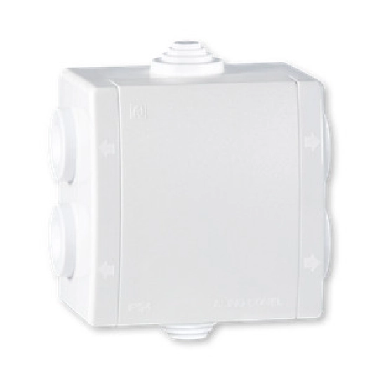 Kutija razvodna nadžbukna, s 6 uvoda, 80x80, IP54, 500V, bijela Kutija razvodna nadžbukna, s 6 uvoda, 80x80, IP54, 500V, bijela