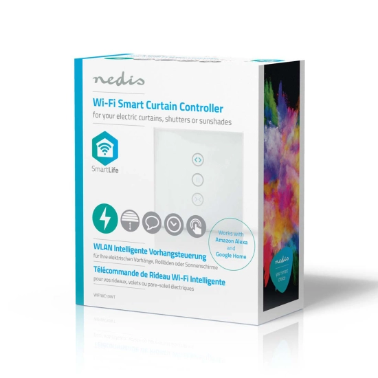 Prekidač zidni, NEDIS WIFIWC10WT, Wi-Fi, za rolete i sl. Prekidač zidni, NEDIS WIFIWC10WT, Wi-Fi, za rolete i sl.