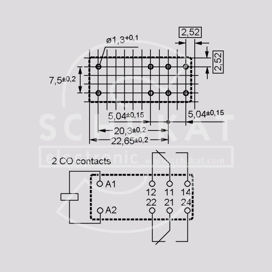 Relej 24V  8A   2xpreklopni TE Connectivity RT424-24