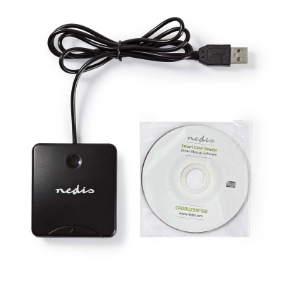 Čitač memorijskih kartica i osobnih iskaznica za e-Građani NEDIS CRDRU2SM1BK, USB 2.0