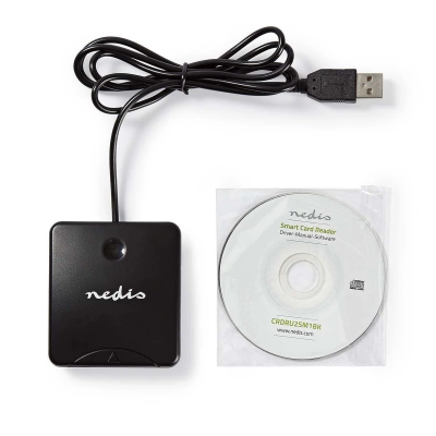 Čitač osobnih iskaznica za e-Građani NEDIS CRDRU2SM1BK, USB A   - Čitači i adapteri