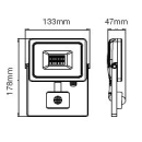 LED reflektor 10 W crni sa PIR senzorom,Samsung chip, SKU-438