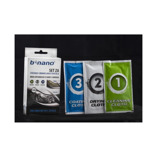 Set za obnovu farova automobila u 3 koraka, B*nano Set za obnovu farova automobila u 3 koraka, B*nano