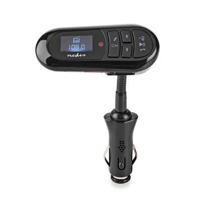 FM transmiter za auto NEDIS CATR100BK, Gooseneck, 0,4in LCD zaslon, Bluetooth® 5,0 V DC, 0,5 A, Google Assistant, Siri, crna   - MP4/MP3 auto FM transmiteri