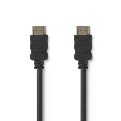 Kabel NEDIS, HDMI (M) na HDMI (M), crni, 2m, ethernet, pozlaćeni, polybag