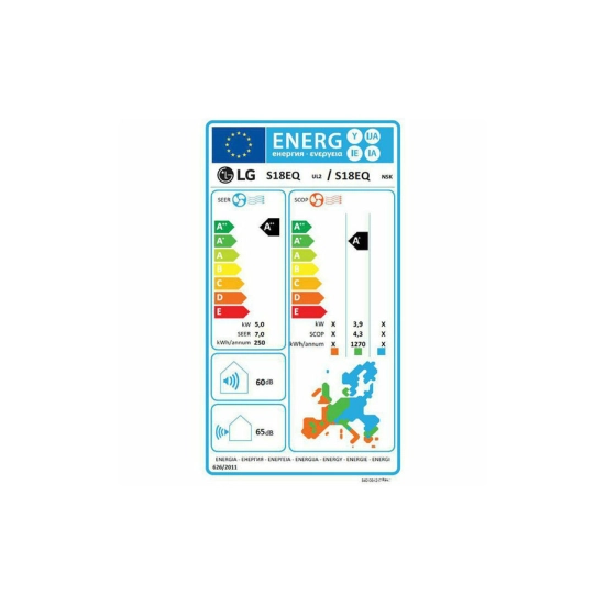 Klima uređaj LG Standard S18EQ.NSK/S18EQ.UL2, DUAL inverter, 5.0kW hlađenje, 5.8kW grijanje, tihi rad, samočišćenje sterilizacijom
