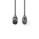 Kabel NEDIS, XLR (M) na XLR (Ž), sivi, 3m