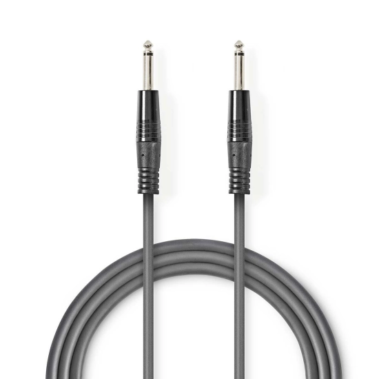 Kabel za gitaru NEDIS, 6,35 mm TS (M) na 6,35 mm TS (M), sivi, 5m Kabel za gitaru NEDIS, 6,35 mm TS (M) na 6,35 mm TS (M), sivi, 5m