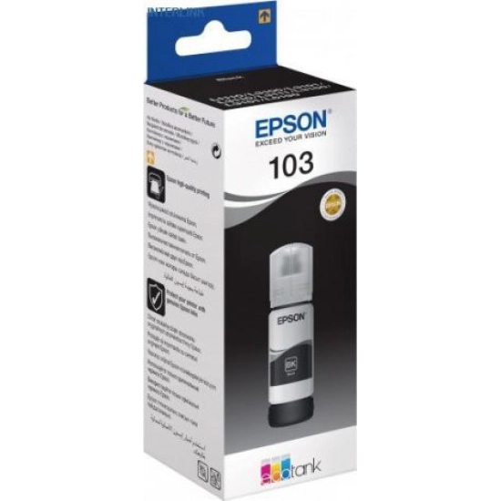 Tinta EPSON 103, C13T00S14A, crna, za EcoTank L11050/L1110/L1210/L1250/L3110/L3111/L3150/L3151/L3156/L3160/L3210/L3211/L3250/L3251/L3256/L3260/L3266/L3550/L3560/L5190/L5290/L5296/L5590 Tinta EPSON 103, C13T00S14A, crna, za EcoTank L11050/L1110/L1210/L1250/L3110/L3111/L3150/L3151/L3156/L3160/L3210/L3211/L3250/L3251/L3256/L3260/L3266/L3550/L3560/L5190/L5290/L5296/L5590