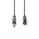 Kabel NEDIS audio stereo, 6.35mm (M) na 3.5mm (M), sivi, 3m