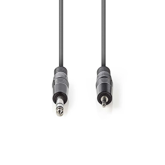 Kabel NEDIS audio stereo, 6.35mm (M) na 3.5mm (M), sivi, 3m Kabel NEDIS audio stereo, 6.35mm (M) na 3.5mm (M), sivi, 3m