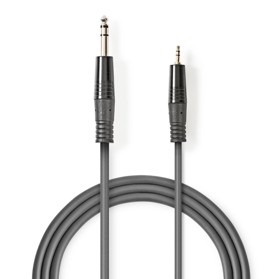 Kabel NEDIS audio stereo, 6.35mm (M) na 3.5mm (M), sivi, 3m Kabel NEDIS audio stereo, 6.35mm (M) na 3.5mm (M), sivi, 3m