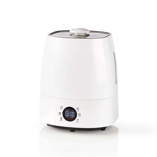 Ovlaživač NEDIS HUMI120CWT, 110 W, s hladnom i toplom maglom, 5,5 l, higrometar, mjerač vremena, prikladno za prostor do 50 m2, sivo bijela Ovlaživač NEDIS HUMI120CWT, 110 W, s hladnom i toplom maglom, 5,5 l, higrometar, mjerač vremena, prikladno za prostor do 50 m2, sivo bijela