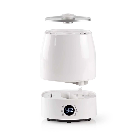 Ovlaživač NEDIS HUMI120CWT, 110 W, s hladnom i toplom maglom, 5,5 l, higrometar, mjerač vremena, prikladno za prostor do 50 m2, sivo bijela Ovlaživač NEDIS HUMI120CWT, 110 W, s hladnom i toplom maglom, 5,5 l, higrometar, mjerač vremena, prikladno za prostor do 50 m2, sivo bijela