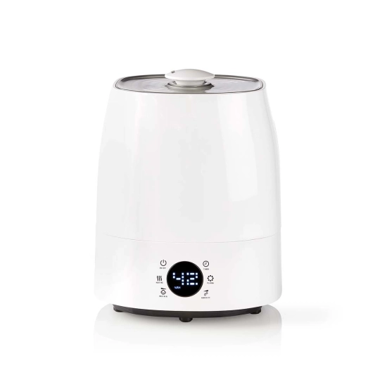 Ovlaživač NEDIS HUMI120CWT, 110 W, s hladnom i toplom maglom, 5,5 l, higrometar, mjerač vremena, prikladno za prostor do 50 m2, sivo bijela Ovlaživač NEDIS HUMI120CWT, 110 W, s hladnom i toplom maglom, 5,5 l, higrometar, mjerač vremena, prikladno za prostor do 50 m2, sivo bijela