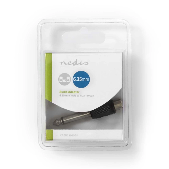 Adapter NEDIS, 6.35mm TS (M) na RCA (Ž), crni, blister Adapter NEDIS, 6.35mm TS (M) na RCA (Ž), crni, blister