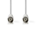 Kabel NEDIS, antenski F (M) na F (M), bijeli, 5m, polybag