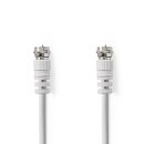 Kabel NEDIS, antenski F (M) na F (M), bijeli, 5m, polybag