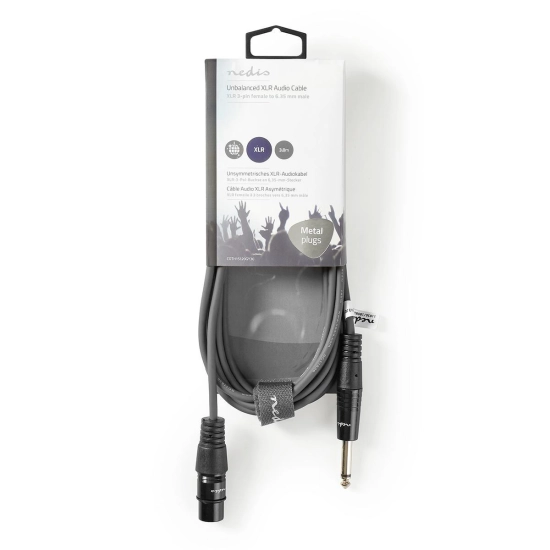 Kabel NEDIS, 6.35mm TS (M) na XLR 3-Pin (Ž), sivi, 3m Kabel NEDIS, 6.35mm TS (M) na XLR 3-Pin (Ž), sivi, 3m