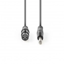 Kabel NEDIS, 6.35mm TS (M) na XLR 3-Pin (Ž), sivi, 3m