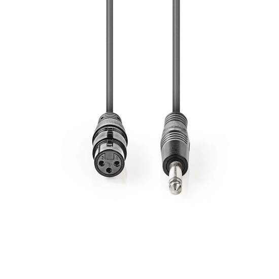 Kabel NEDIS, 6.35mm TS (M) na XLR 3-Pin (Ž), sivi, 3m